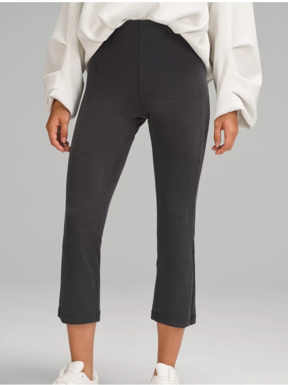 Lululemon ribbed softstreme zip leg high rise pants 25” size 10